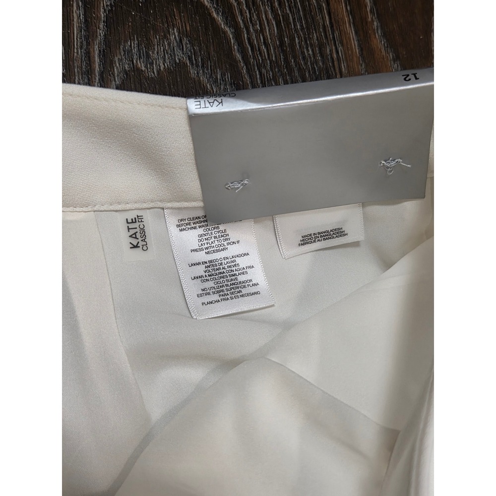 Kasper Kate Classic Fit Dress Pants Vanilla Ice Cream White Straight Leg Size 12 - Picture 4 of 6